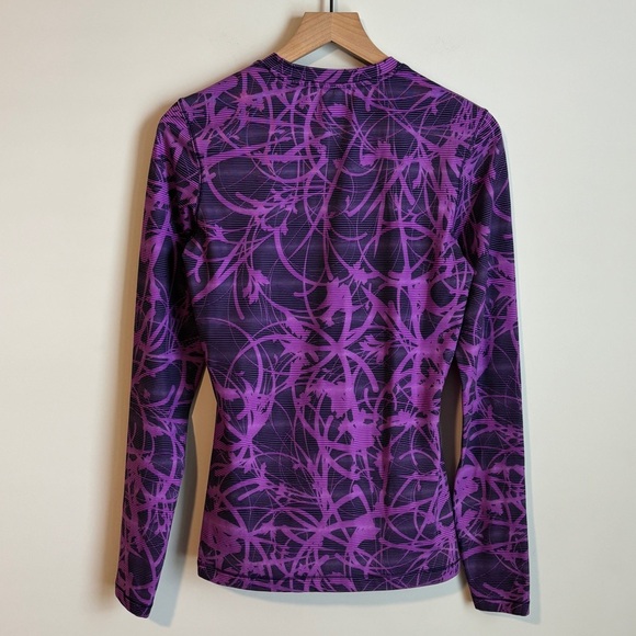 Adidas Women's TechFit Performance Long Sleeve Top Purple Splatter Size S - Picture 4 of 6